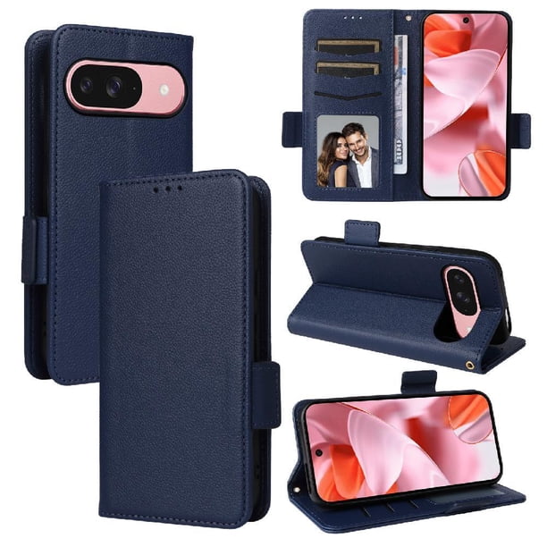 Funda Cartera para Google Pixel 10 Tapa Flip con Ranuras y Soporte Azul