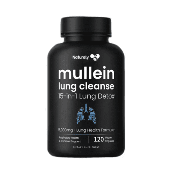 Mullein 5000mg Orgánico Extracto Limpieza Pulmonar 120 Caps