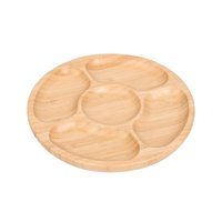 Magideal - Bandeja De Madera, Bandeja De Madera Para Comida, Plato Para Aperitivos, Exhibición De Cena Familiar, Utensilios De Cocina, Plato De Fruta Dividido, B 20X20Cm