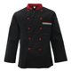 thumbnail image 3 of Uniforme de chef unisex de manga larga, chaqueta de chef para hombre, de doble botonadura, negro xl, 3 of 3