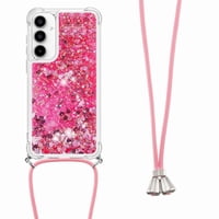 Funda Foxdock Para Samsung Galaxy A56 Con Cuerda Ajustable, Brillo Líquido, Protección Antigolpes Y Lente – Ideal Para Regalo
