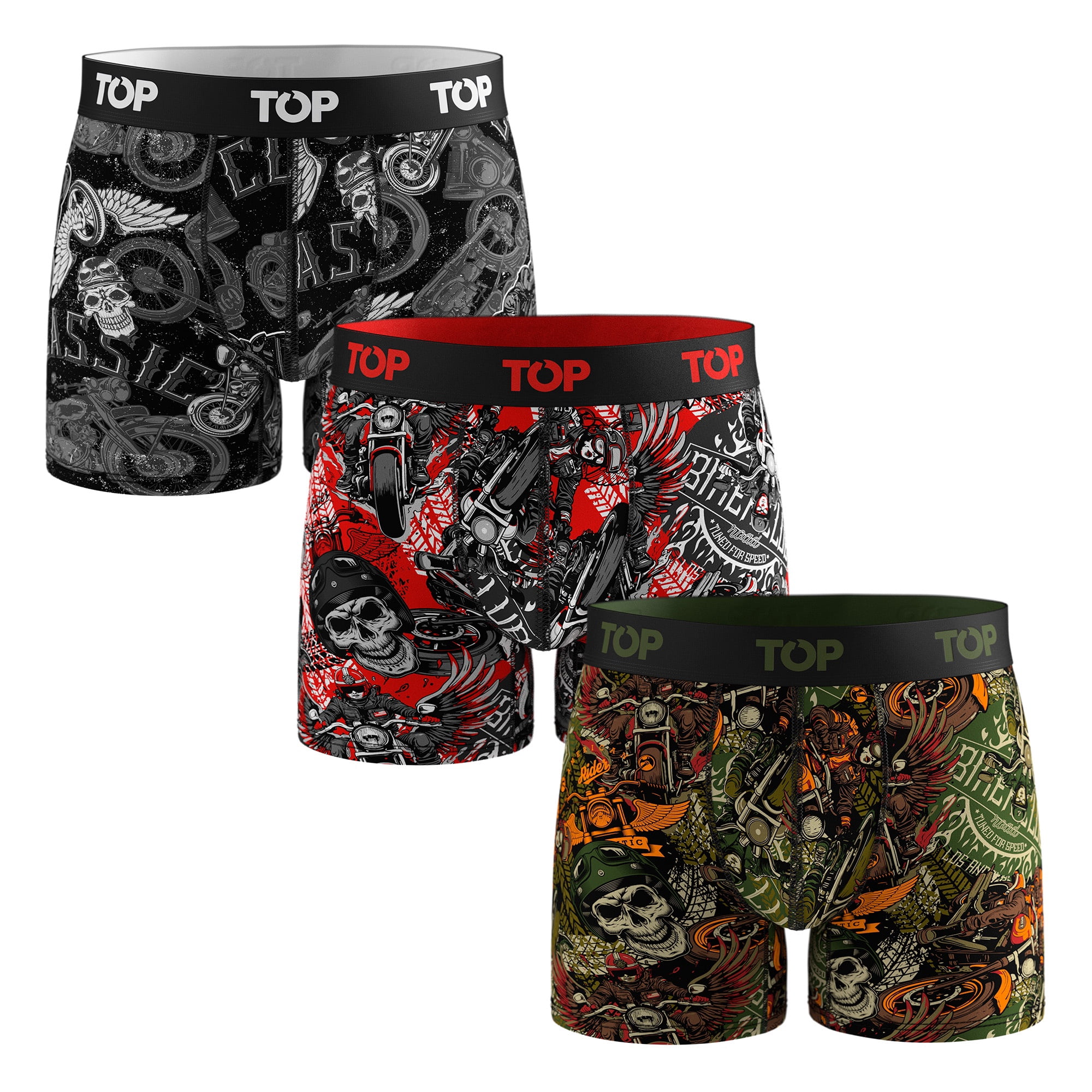 Bóxer Medio Algodón Pack 3 Motores C1 Top