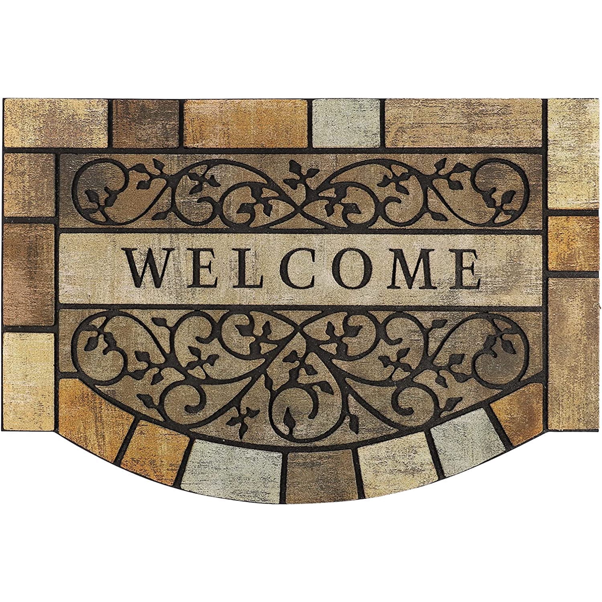 Alfombra Exterior Mtouock Durable Welcome De 90 X 60 Cm Con Goma Antideslizante