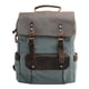 thumbnail image 1 of Mochila unisex vintage en lona aguamarina y cuero, 1 of 5