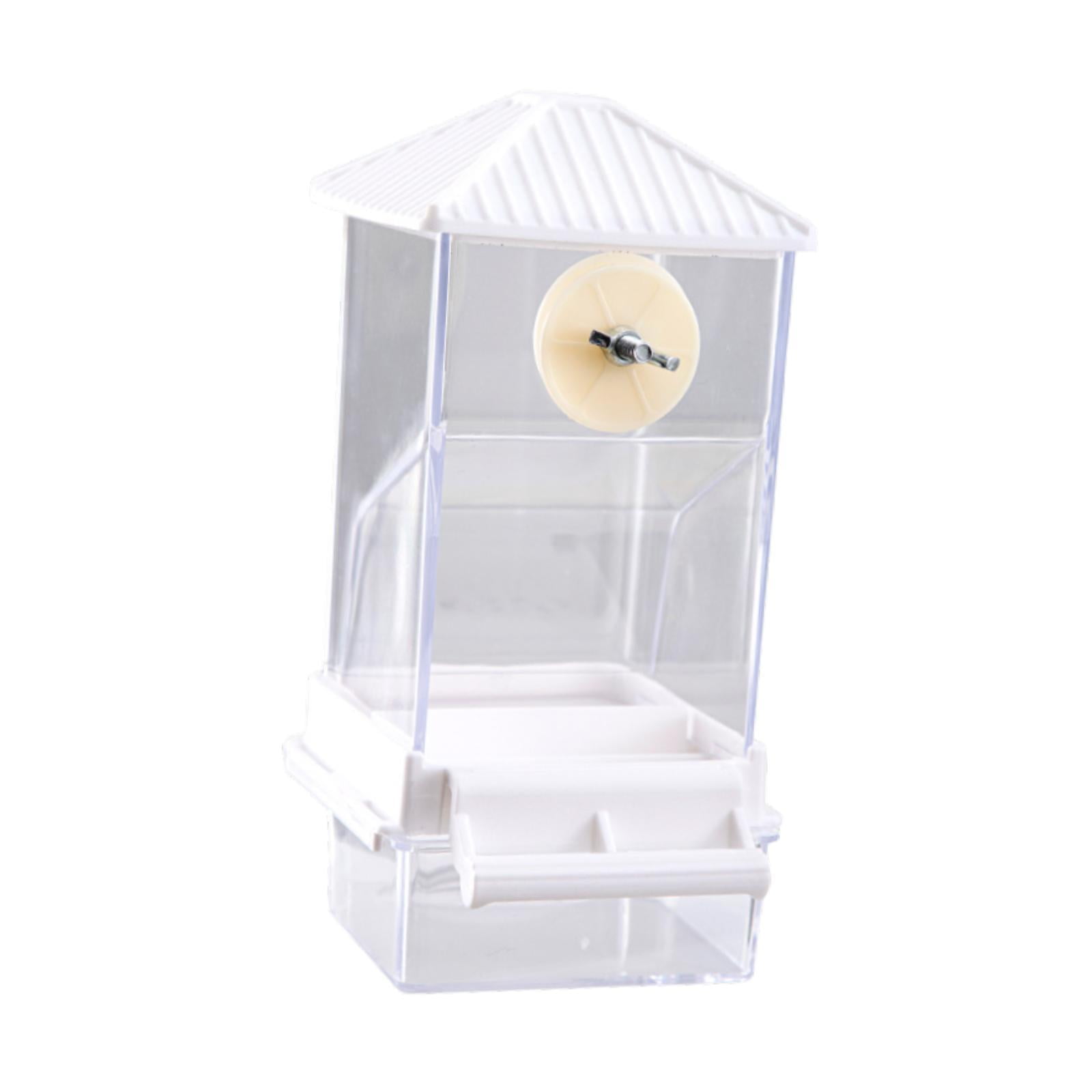 Magideal - Alimentador De Aves Para Alimentador De Alimentación De Alimentación Transparente De La Estación De Alimentación De Colgantes Para Fugas Accesorios De Blanco