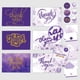 thumbnail image 1 of Tarjetas de agradecimiento decorativas de color morado brillante con sobres, paquete de 24, 1 of 6
