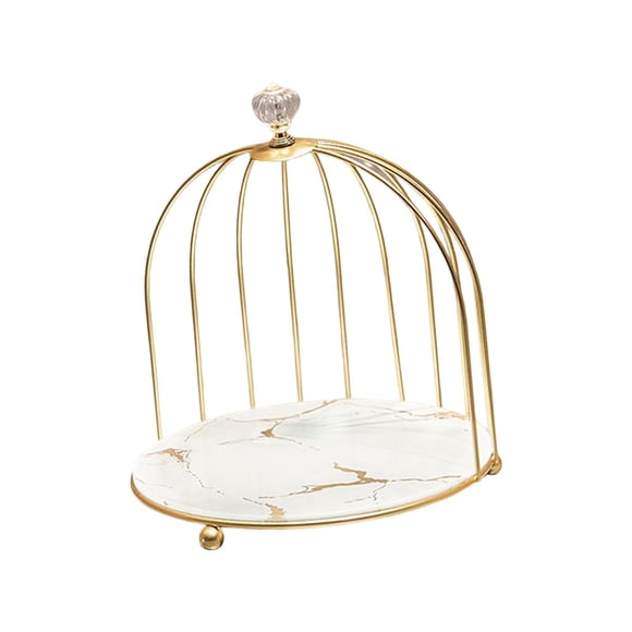 Soporte de maquillaje para exhibición de pasteles en el baño, joyería, Perfume, jaula para pájaros, tocador, organizador de cosméticos, soporte para e oro blanco 1 nivel