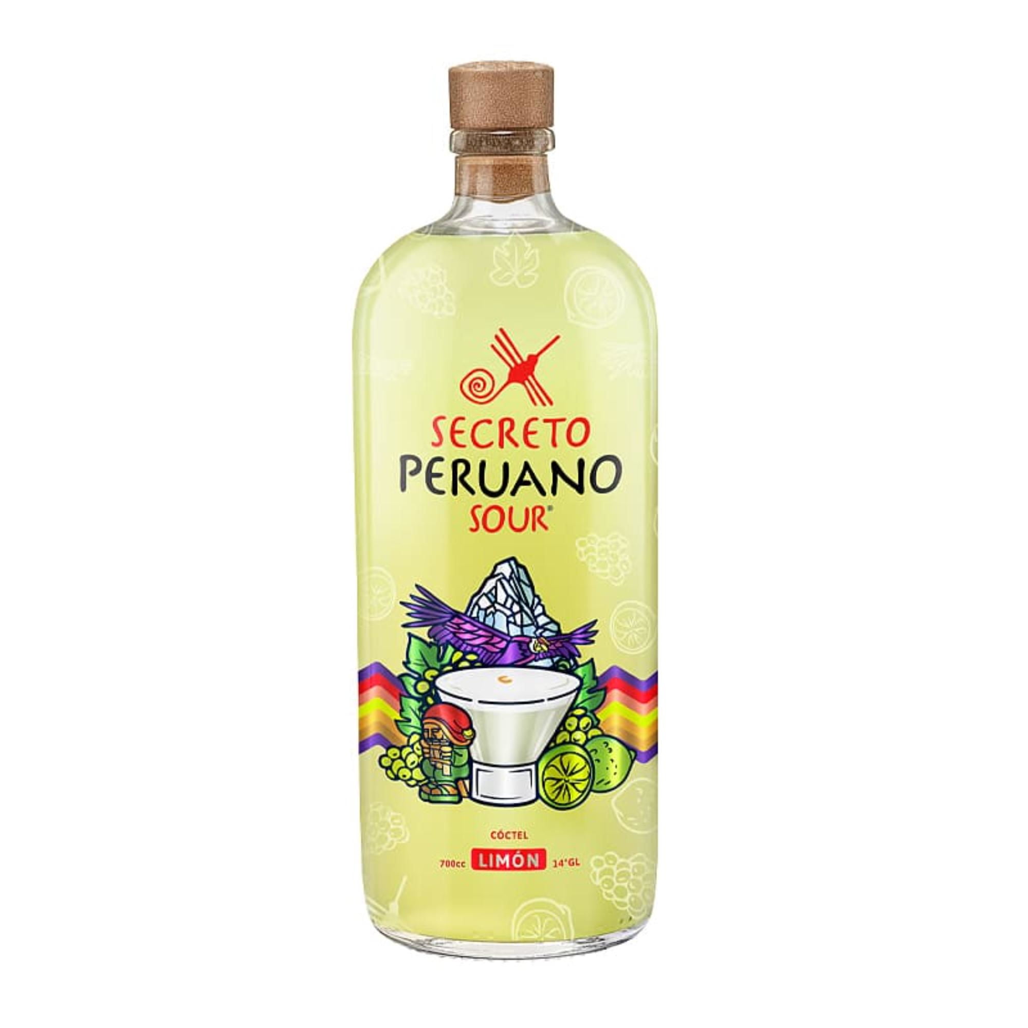 Cóctel Pisco Sour Limón 14° Botella 700 ml Secreto Peruano