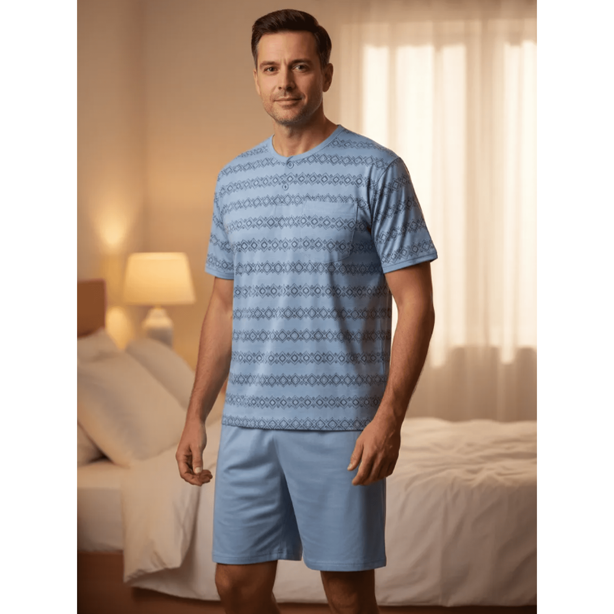 Grupo Agw - Pack 3 Pijamas Hombre Verano Algodón - Xxl