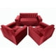 thumbnail image 2 of Juego De Living Tres Cuerpos Rojo Felpa, 2 of 3