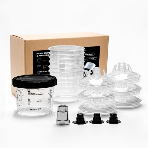 Kit de Copa de Pintura InoKraft 180 ml con 6 Forros y Adaptador