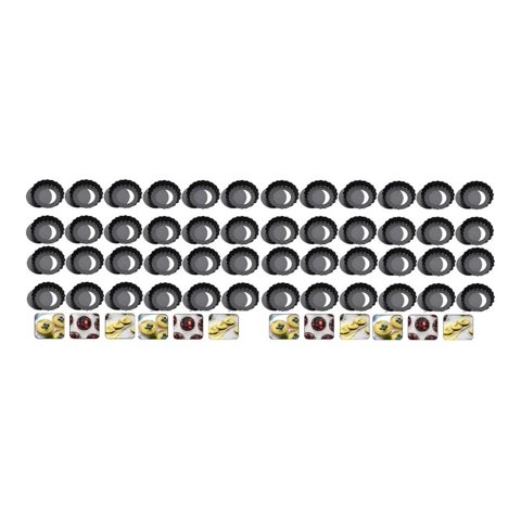 Genérico - Pack X48 Moldes Tartaleta Desmontable Tarta Individual 8Cm