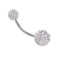 thumbnail image 2 of Piercing Para El Cuerpo, Joyería, Bola De Cristal, Botón, Ombligo, Barra, Color Blanco, 2 of 3