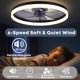 thumbnail image 5 of Ventilador de techo Fszdorj de 23,6" de montaje empotrado con LED y control remoto/app, 5 of 7