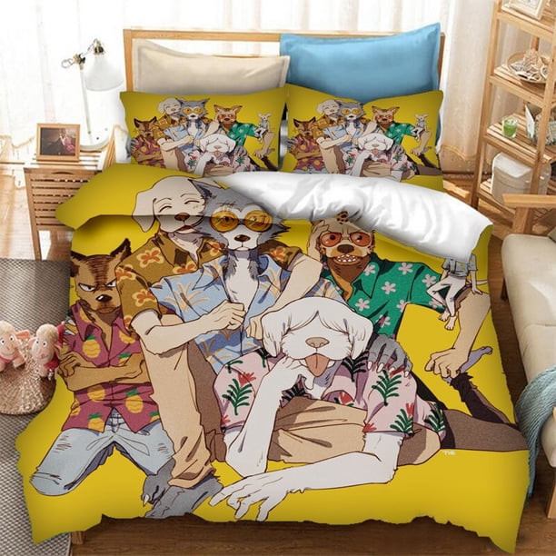 Anime BEASTARS Bedding Set Duvet Covers Pillowcases 2/3 Piece Comforter Bedding Sets Bedclothes Bed Linen Home Textiles Bed Sheets