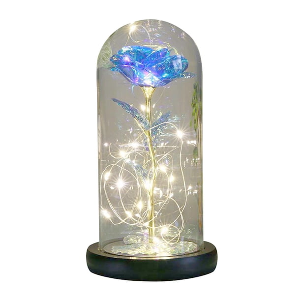 Galaxy Rose Flowers Forever Rose Luz LED Colorida En Estilo Domo