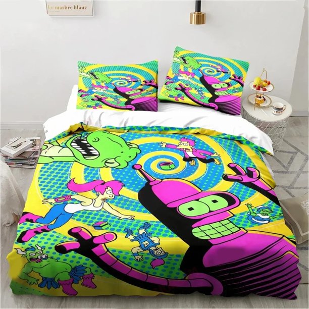 Cartoon Futuramas Bender Bedding Set Duvet Cover Bed Set Quilt Cover Pillowcase Comforter Size Boys Adult Bedding Set Bed Sheets