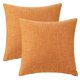 thumbnail image 1 of REGALWOVEN Fundas de Cojín Decorativas de Lino para Casa de Estilo Rústico Juego de 2 para Sofá Hogar Naranja 18" x 18", 1 of 7