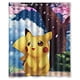 thumbnail image 1 of Cortina de ducha de Pokémon Pikachu, juego de cortina de baño con ganchos, tamaño 60 x 72 pulgadas, 1 of 3