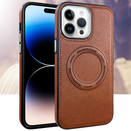 Carcasa Cuero con MagSafe (Café) iPhone 15 Pro Max - SmartMob