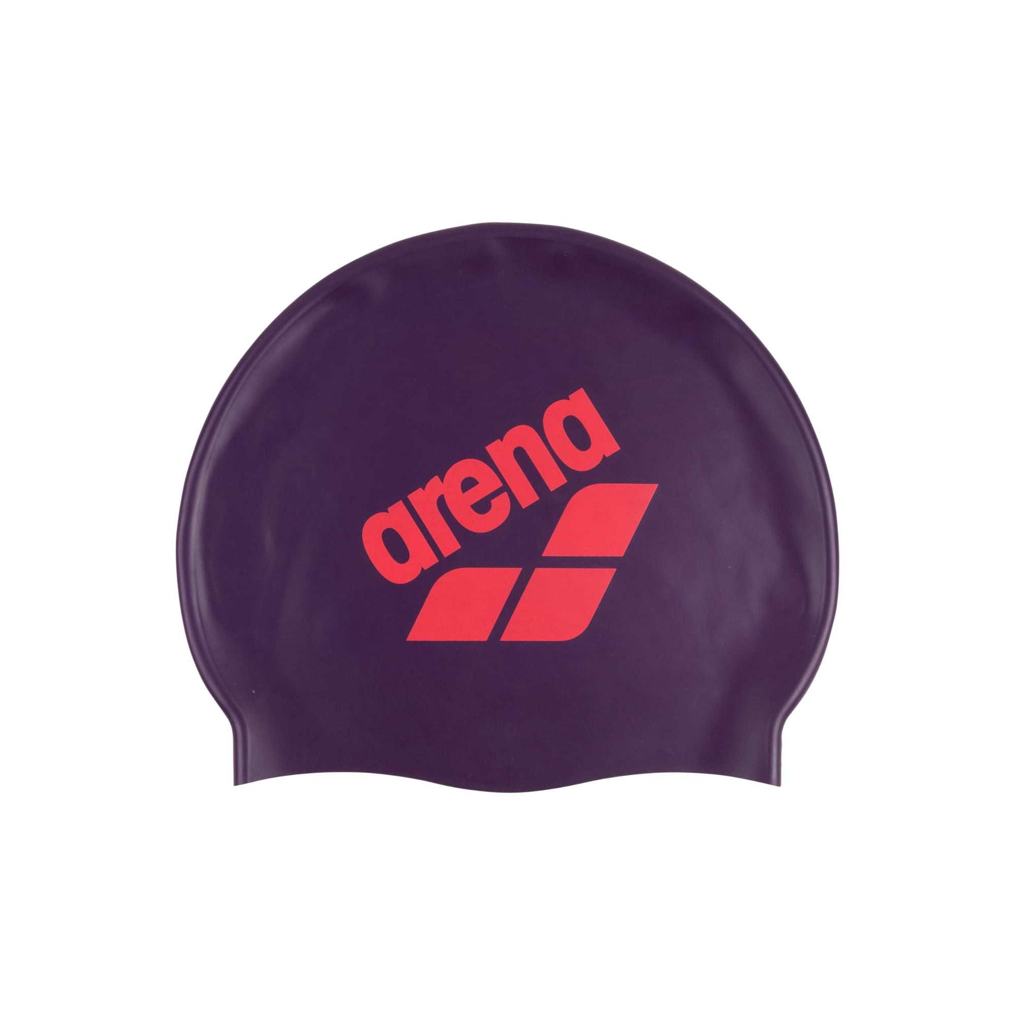 Gorro De Natación Arena Big Logo De Silicona Suave Y Elástico Ciruela