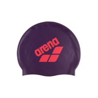 Gorro De Natación Arena Big Logo De Silicona Suave Y Elástico Ciruela