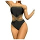 thumbnail image 2 of Bañador Milumia de una sola pieza con detalle de puntadas estilo bandeau negro, 2 of 3