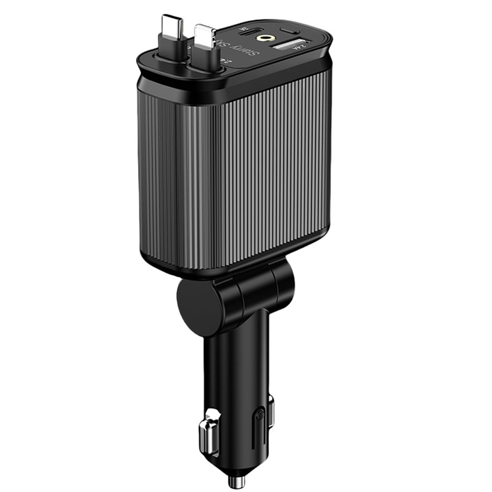 Xusx111 - Cargador De Coche Retráctil Starlight Con Cables Retráctiles, Starlight En El Techo Del Coche 4 En 1 Cargador De Teléfono De Coche Usb C Súper Rápido, Adaptador De Cielo Estrellado De 2 Puer