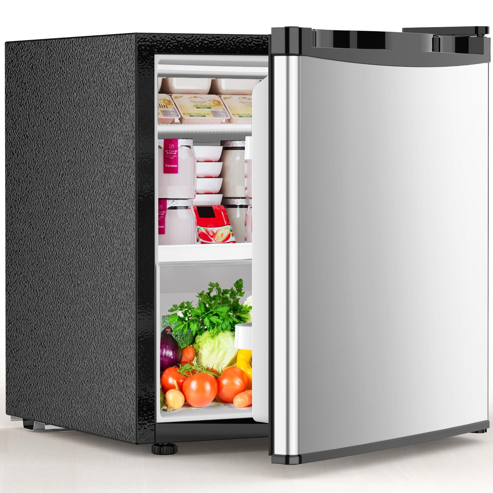 Minirefrigerador Electactic De 1.6 Pies Cúbicos Con Congelador, Color Plateado