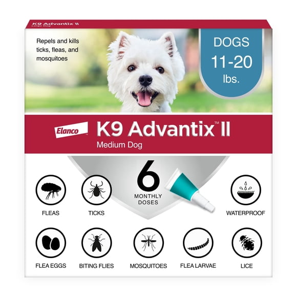 Tratamiento contra pulgas, garrapatas y mosquitos K9 Advantix II para perros medianos