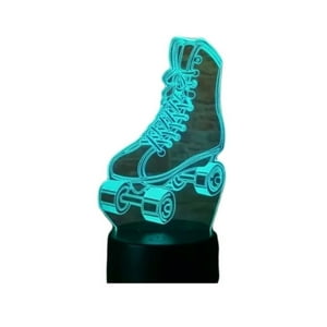 Lelumania - Lampara Ilusion 3D Patines De 7 Colores, Base Touch