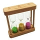 thumbnail image 2 of Temporizador De Arena De Vidrio De Madera De Reloj De Arena De 3 En 1 1 + 3 + 5 Minutos Para Cocinar En La Cocina, 2 of 3
