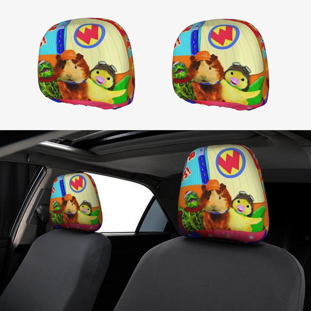 Las Mascotas Maravilla Funda Protectora Universal para Reposacabezas de Coche, Funda Elástica para Reposacabezas de Asiento de Auto, Funda de Tela Antipolvo, Accesorios de Interior 2 Piezas