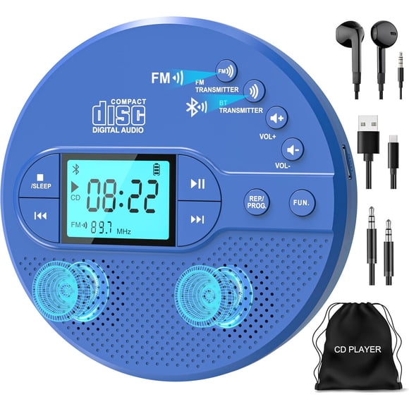 Reproductor CD Portatil Sunoony Bluetooth FM AUX CD35B