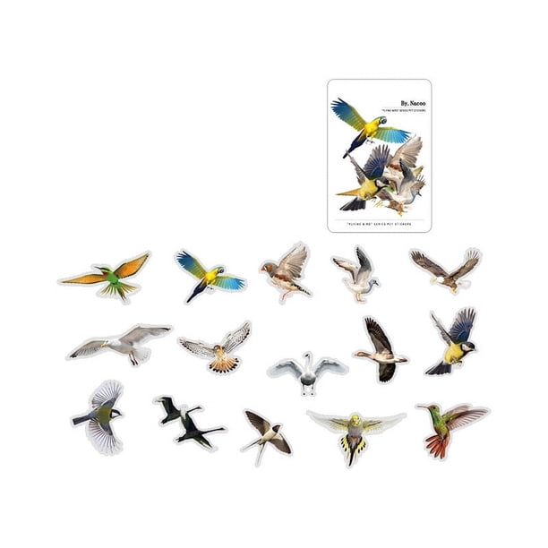 30pcs/pack Cute Birds Collection Decorative Sticker, Kawaii Flamingo Scrapbooking Material, Art Label, Cute Stickers