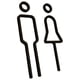 thumbnail image 1 of Letrero De Inodoro Para Hombres Y Mujeres, Letrero De Símbolo De Inodoro Ligero Para Parques, Bar, Tienda, Negro, 1 of 5