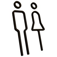 Bothyi - Letrero De Inodoro Para Hombres Y Mujeres, Letrero De Símbolo De Inodoro Ligero Para Parques, Bar, Tienda, Negro