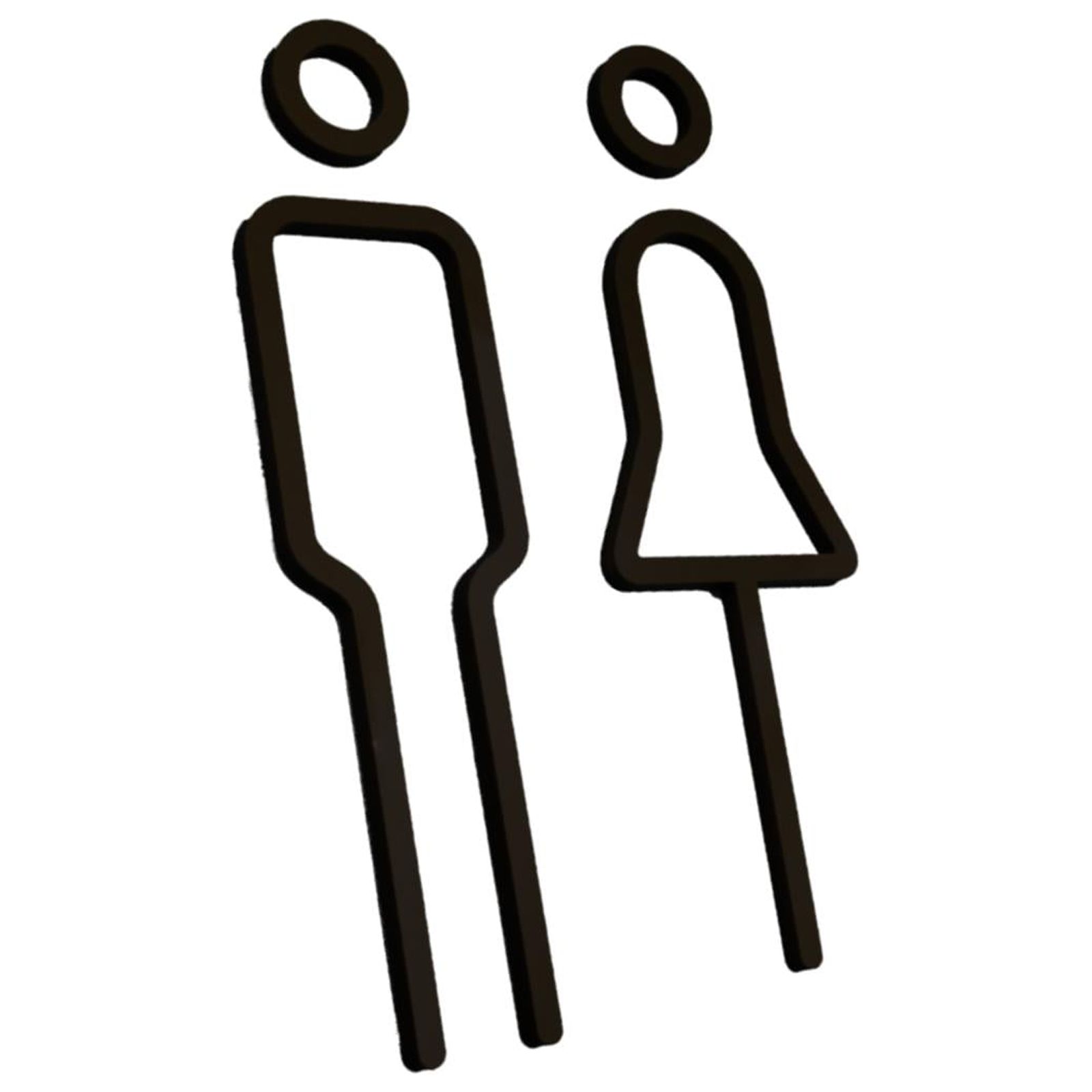 Bothyi - Letrero De Inodoro Para Hombres Y Mujeres, Letrero De Símbolo De Inodoro Ligero Para Parques, Bar, Tienda, Negro