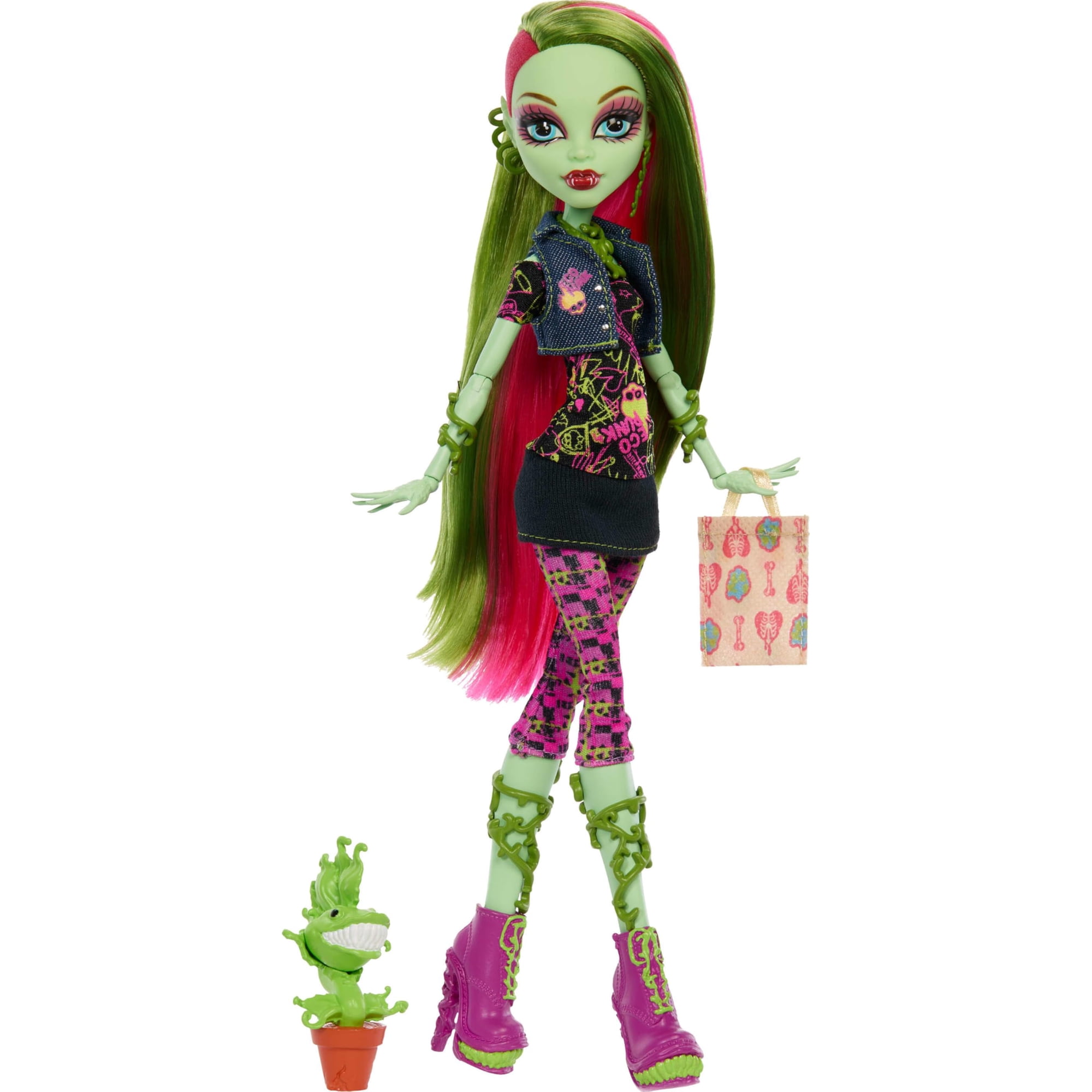 Muñeca Monster High Venus Mcflytrap Con Soporte Y Mascota
