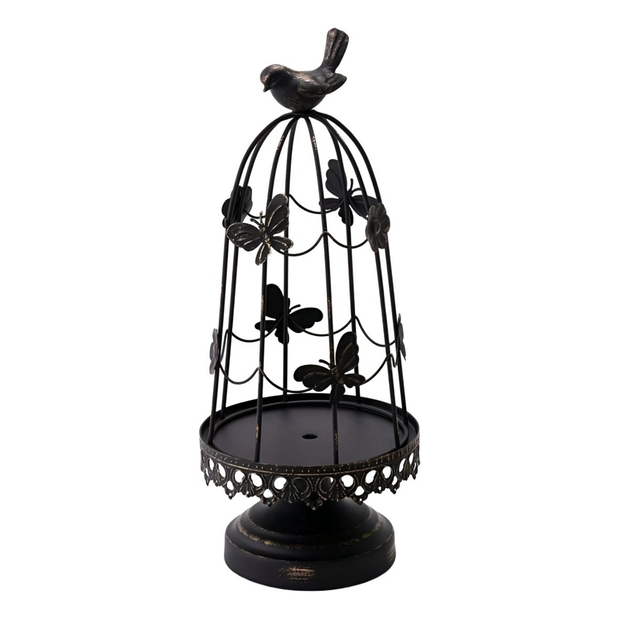 Genérico - Portavelas Decorativo Jaula Pájaros Multifunción 38cm Jhn