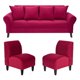 thumbnail image 1 of Living Lua Sofa 3 Cuerpos + 2 Poltronas Felpa Burdeo, 1 of 6