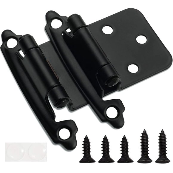 Bisagras para gabinete DecoBasics de superposición 1/2, negro mate (4 piezas)