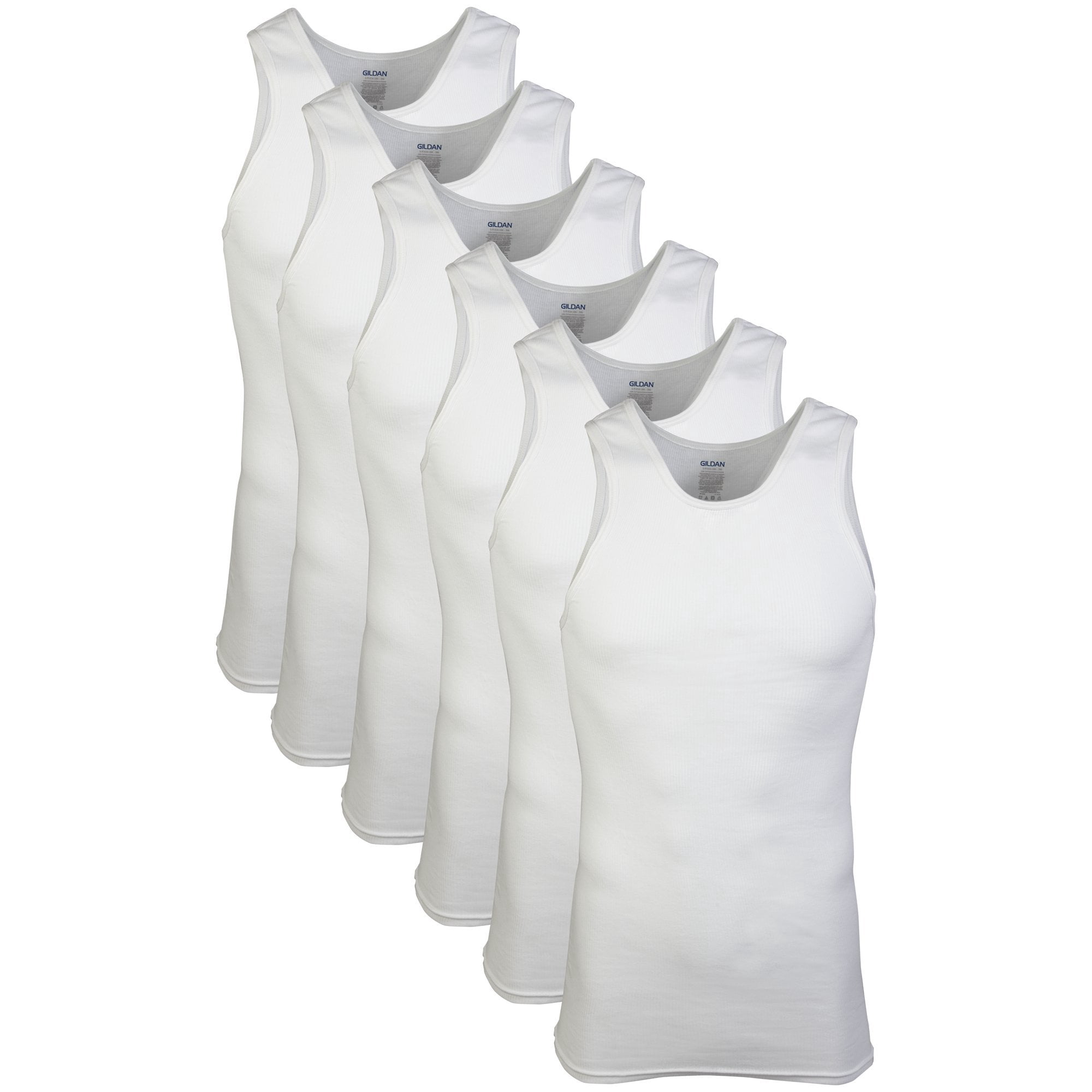 Camiseta Sin Mangas Gildan Para Hombre G1104 Blanca Xl (paquete De 6)