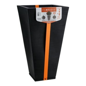 Floridis - Macetero Negro Zurique 74Cm Alto Con Plato