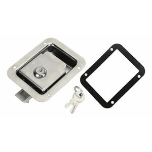 Genérico - Chapa Con Llave Acero Inox Carro De Arrastre Casa Rodante Plateado