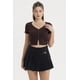 thumbnail image 1 of Polera Mujer Rib Abotonada Café Oscuro, 1 of 4