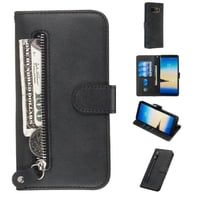 Gangxun - Funda Con Cremallera Para Samsung Galaxy Note 8, Carcasa Cartera De Cuero Pu Con Soporte Y Tarjetero