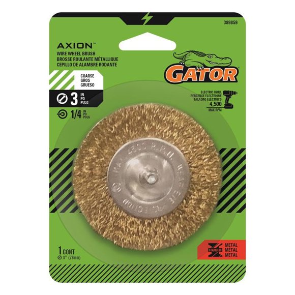 Cepillo de alambre Gator Skin de 3 pulgadas con revestimiento de latón grueso