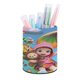 thumbnail image 1 of Rainbow Ruby-theme Cylinder Pen Holder Pencil Organizer with Flannel Lining PVC Leather Material Cardboard Base for study work 10*8CM, 1 of 6