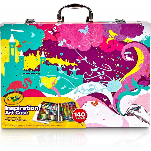 Estuche de arte Crayola Inspiration en rosa, regalos para niños mayores de 5 años, 140 Cou Crayola Crayola